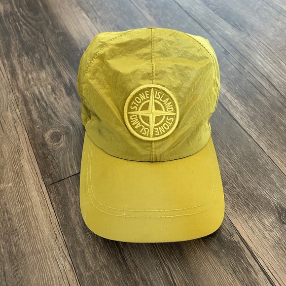 Stone Island Nylon Patch Baseball Hat Light Green/Yellow